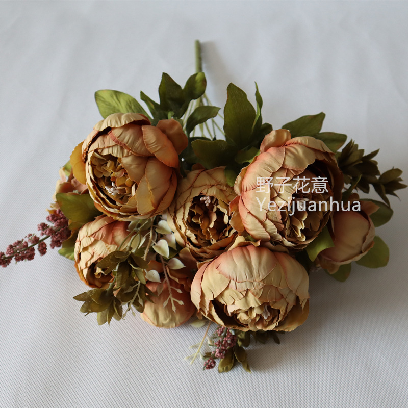 Anemone Hupehensis 13 EuropeanStyle Core Peony Bouquet Wedding Home Furnishing Floral Artificial Flower Peony Whole Anemone Hupehensis 13 EuropeanStyle Core Peony Bouquet Wedding Home Furnishing Floral Artificial Flower Peony Whole