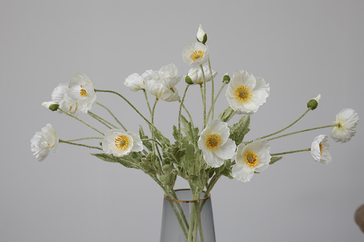 Taobao Tmall Supply Wholesale Affordable Luxury Artificial Flower Yu Mei Flocking Poppy Flower Wedding Photography 