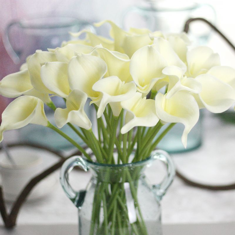 High Simulation Artificial Flower Calla Home Dining Table Artificial Flower Vase Flower Arrangement Mini Common Calla