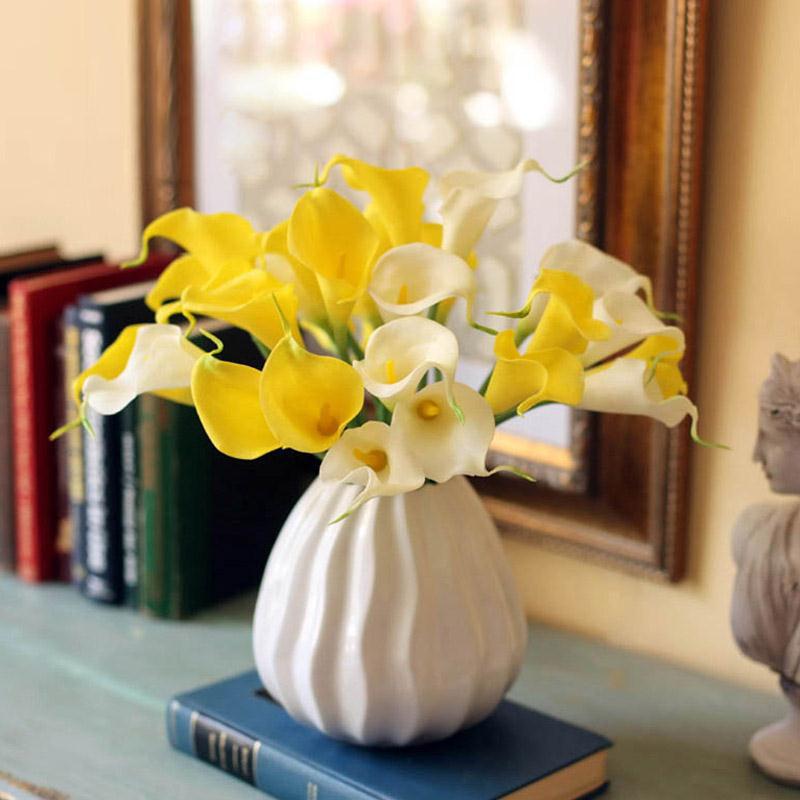 High Simulation Artificial Flower Calla Home Dining Table Artificial Flower Vase Flower Arrangement Mini Common Calla