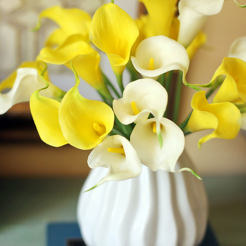 High Simulation Artificial Flower Calla Home Dining Table Artificial Flower Vase Flower Arrangement Mini Common Calla