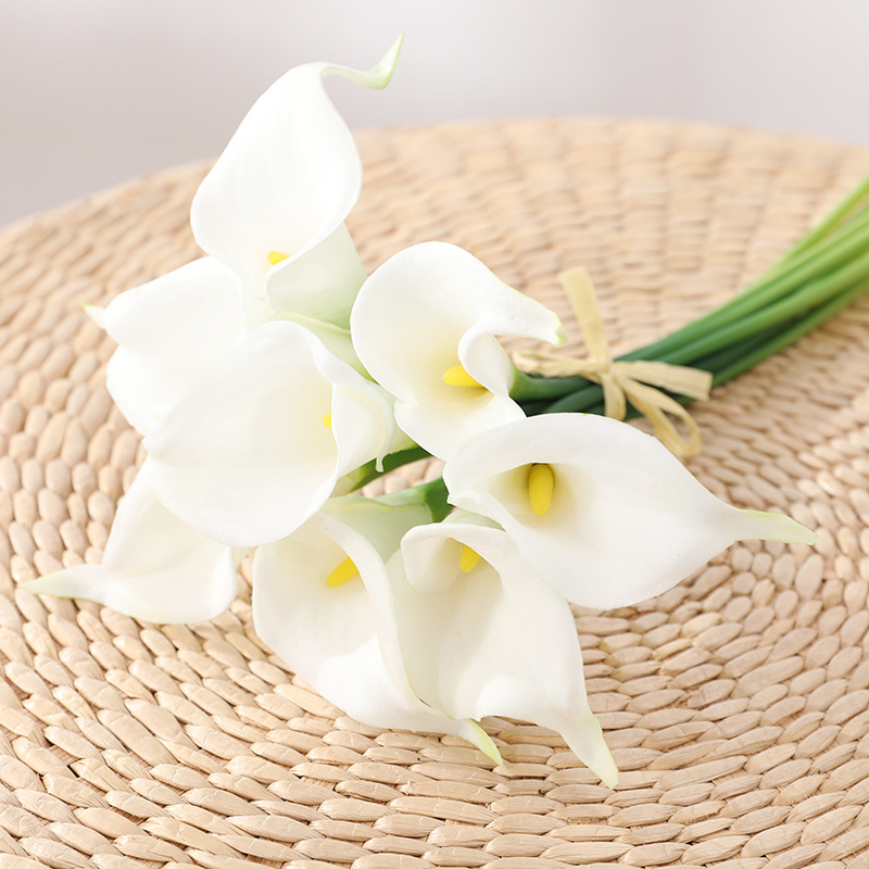 High Simulation Artificial Flower Calla Home Dining Table Artificial Flower Vase Flower Arrangement Mini Common Calla