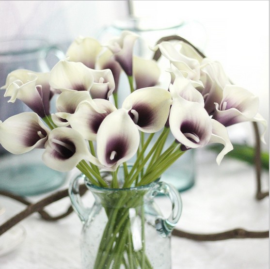 High Simulation Artificial Flower Calla Home Dining Table Artificial Flower Vase Flower Arrangement Mini Common Calla