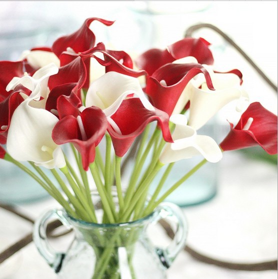 High Simulation Artificial Flower Calla Home Dining Table Artificial Flower Vase Flower Arrangement Mini Common Calla