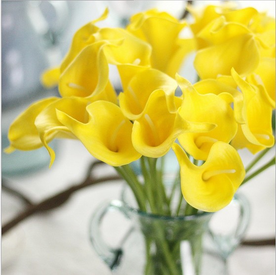 High Simulation Artificial Flower Calla Home Dining Table Artificial Flower Vase Flower Arrangement Mini Common Calla