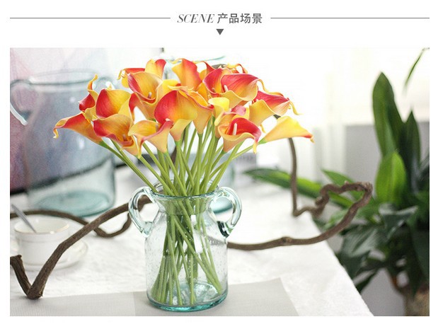High Simulation Artificial Flower Calla Home Dining Table Artificial Flower Vase Flower Arrangement Mini Common Calla