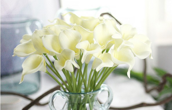 High Simulation Artificial Flower Calla Home Dining Table Artificial Flower Vase Flower Arrangement Mini Common Calla