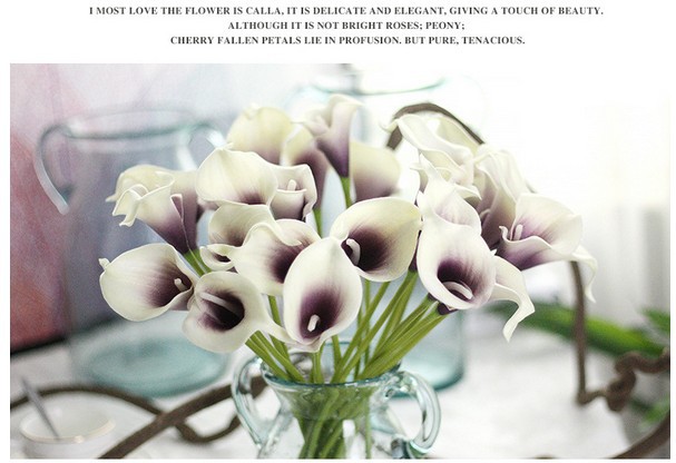 High Simulation Artificial Flower Calla Home Dining Table Artificial Flower Vase Flower Arrangement Mini Common Calla