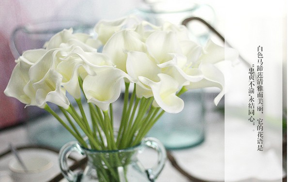 High Simulation Artificial Flower Calla Home Dining Table Artificial Flower Vase Flower Arrangement Mini Common Calla