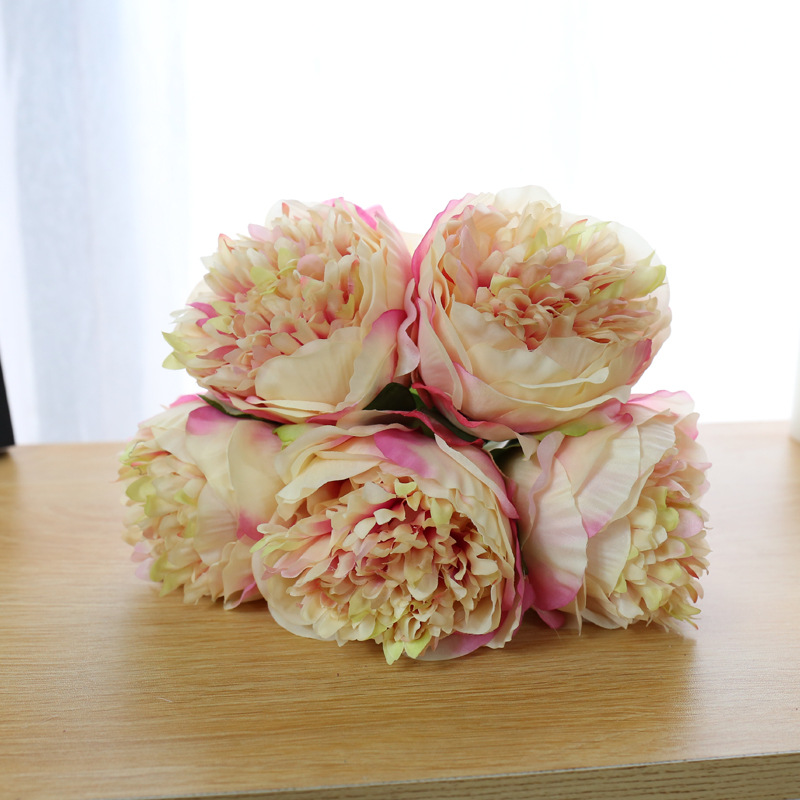 French Style 5-Head Hand-Tied Artificial Flower Artificial Flower Wedding Simulation Plant French Style 5-Head Hand-Tied Artificial Flower Artificial Flower Wedding Simulation Plant
