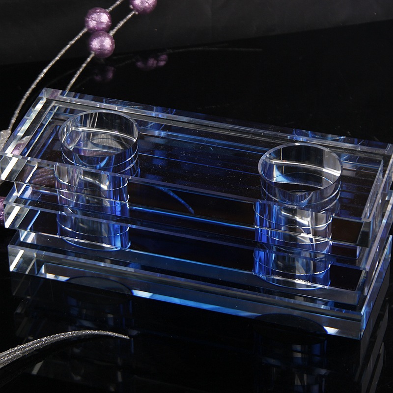 Factory direct crystal crafts decoration microphone rack KTV hotel practical items can be customized logo lettering