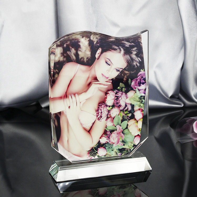 Crystal Crafts Crystal Photo Frame Thermal Transfer Cool Custom DIY Small Square Artificial K9 White Body Consumables