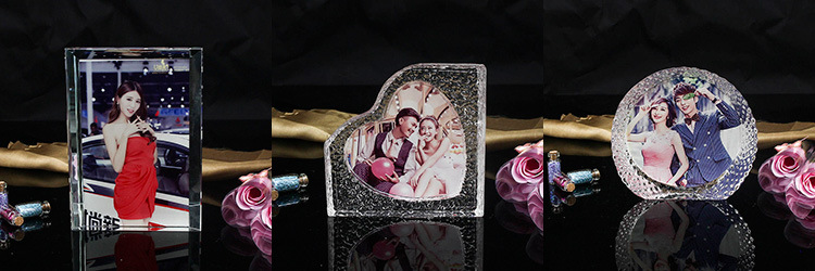 Artificial K9 Crystal Crafts Cool Custom DIY Small Square Thermal Transfer Crystal Photo Frame Blank Consumables