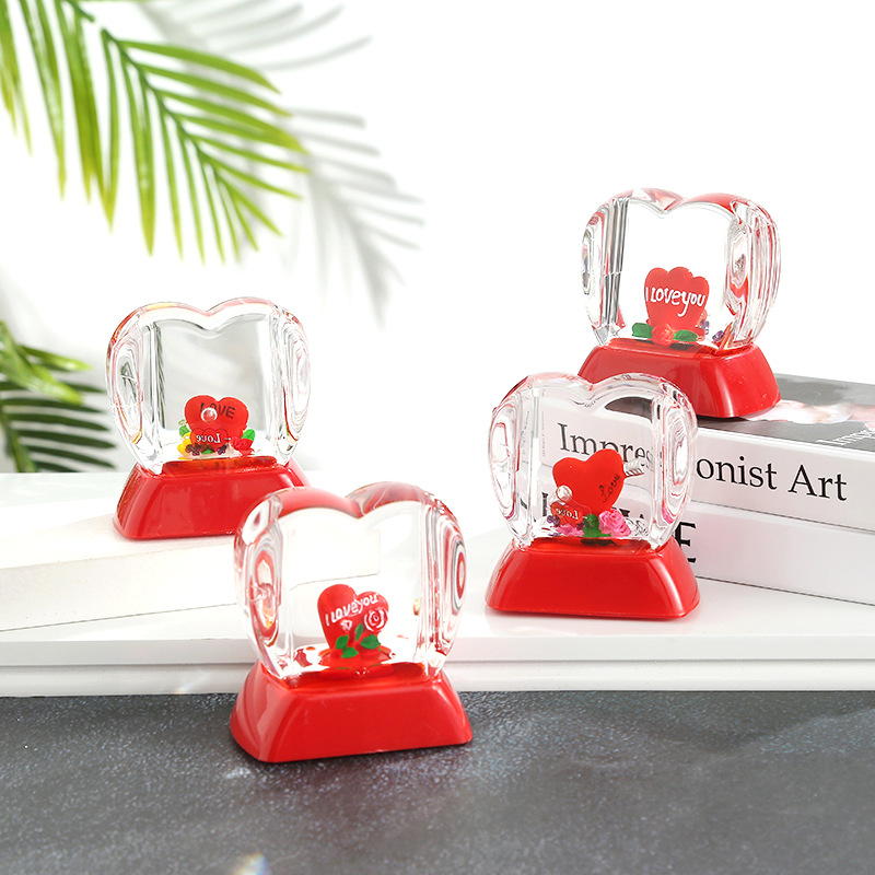 Water Hourglass Desktop Decoration Crystal Crafts Love Pen Transparent Acrylic Crystal Pen Holder Creative Pen Holder