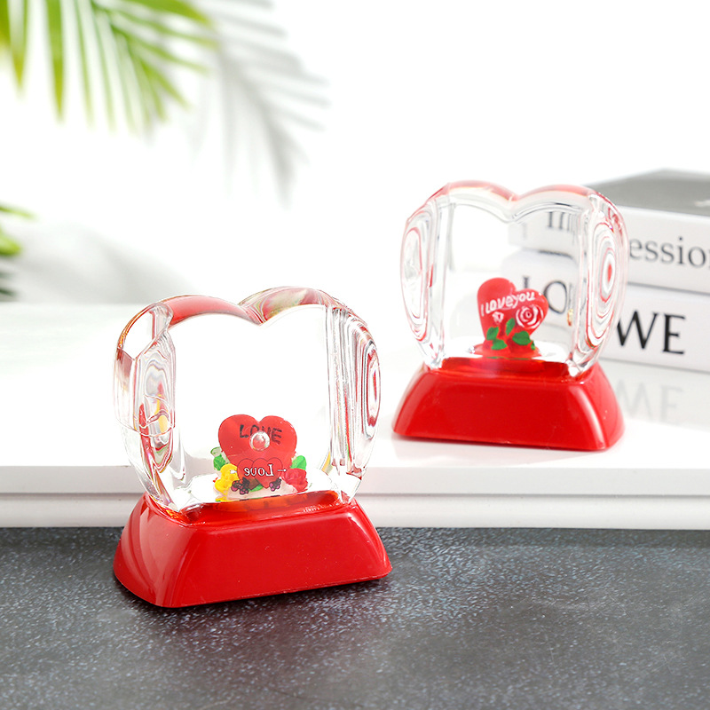 Water Hourglass Desktop Decoration Crystal Crafts Love Pen Transparent Acrylic Crystal Pen Holder Creative Pen Holder