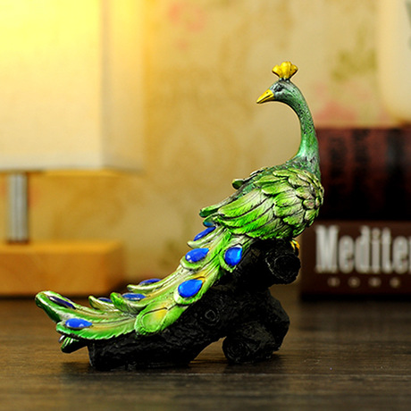 Mascot resin crafts peacock decoration creative gifts home office decoration gift manufacturers direct sales