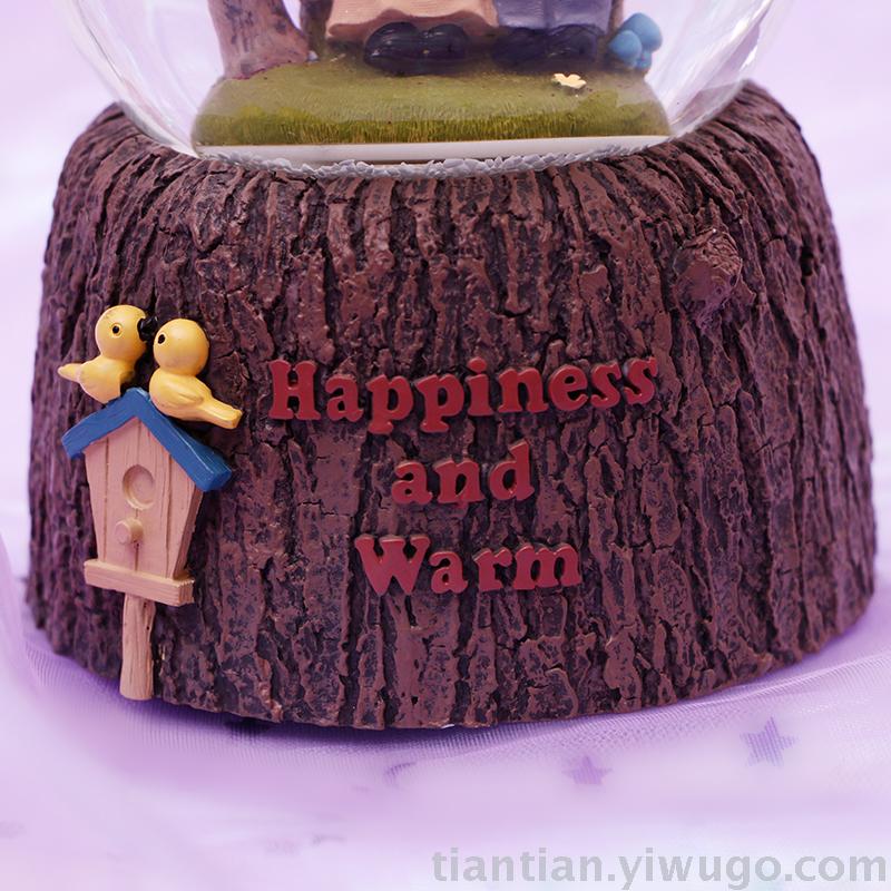 Resin crafts set up a couple old lady Crystal ball music box dream luminous snowflake music box Resin crafts set up a couple old lady Crystal ball music box dream luminous snowflake music box