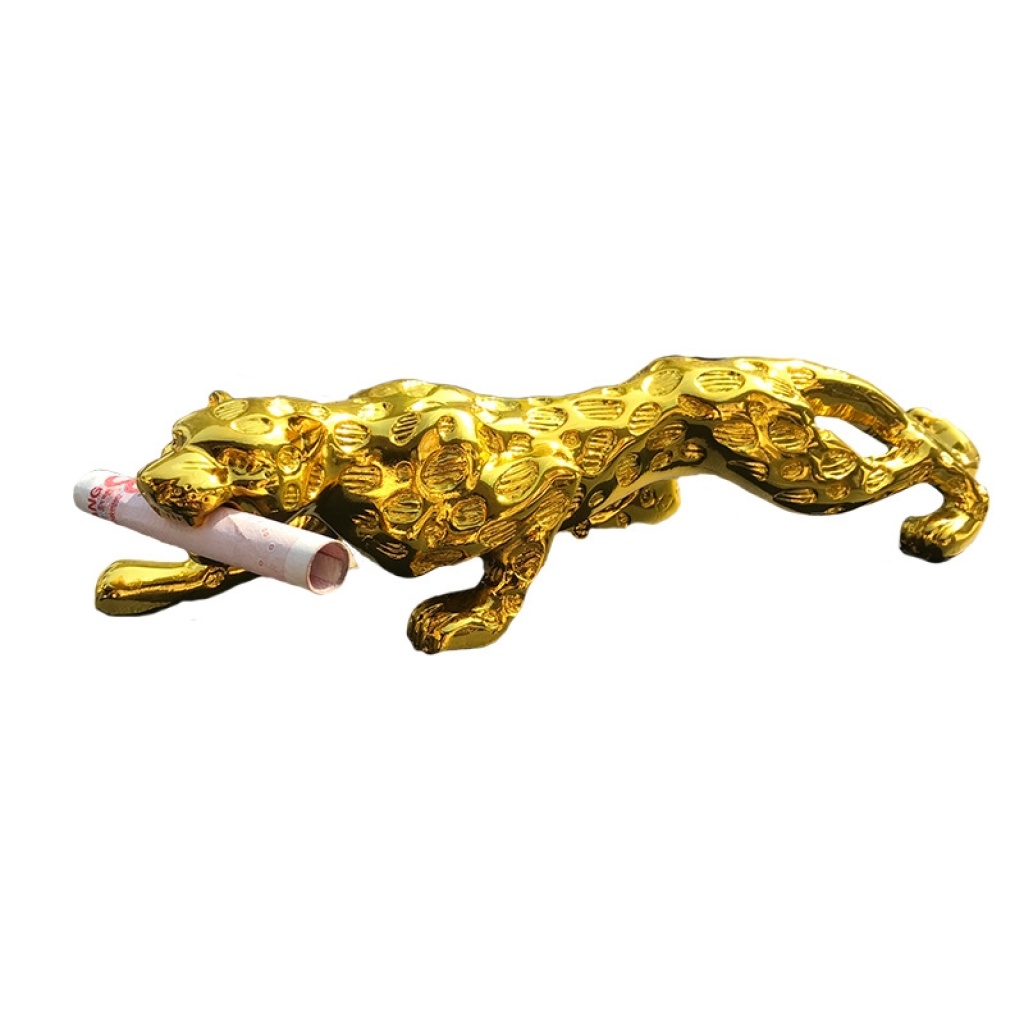 Individual creative resin crafts gold leopard electroplating car panther car interior decoration Individual creative resin crafts gold leopard electroplating car panther car interior decoration