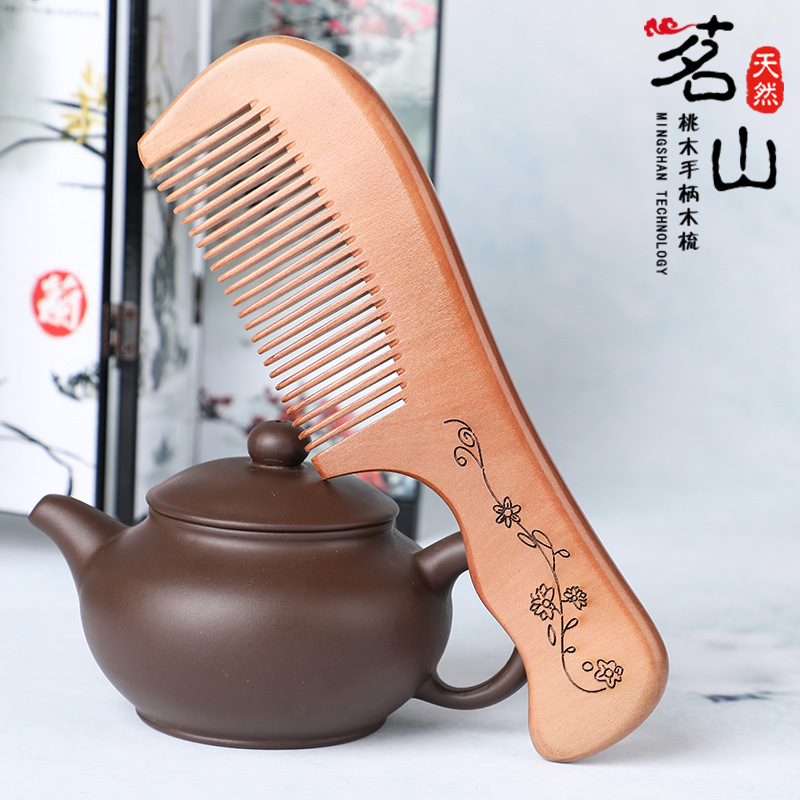 Ebony Wooden Comb Sub Golden Sandalwood Extended Handle Handmade Creative Color Painted Wood crafts Ebony Wooden Comb Sub Golden Sandalwood Extended Handle Handmade Creative Color Painted Wood crafts