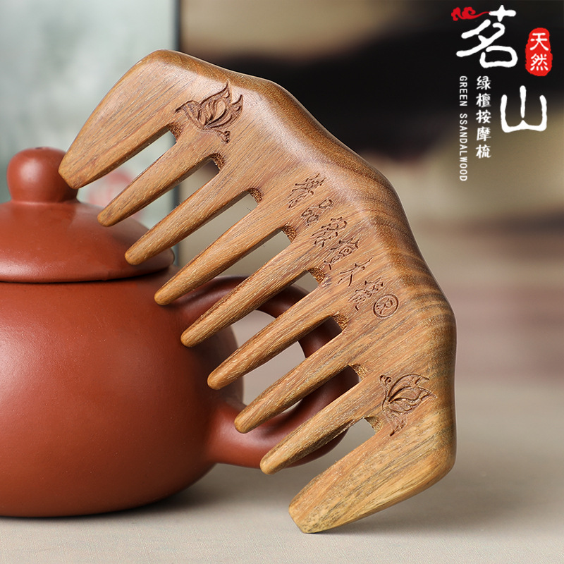 Ebony Wooden Comb Sub Golden Sandalwood Extended Handle Handmade Creative Color Painted Wood crafts Ebony Wooden Comb Sub Golden Sandalwood Extended Handle Handmade Creative Color Painted Wood crafts