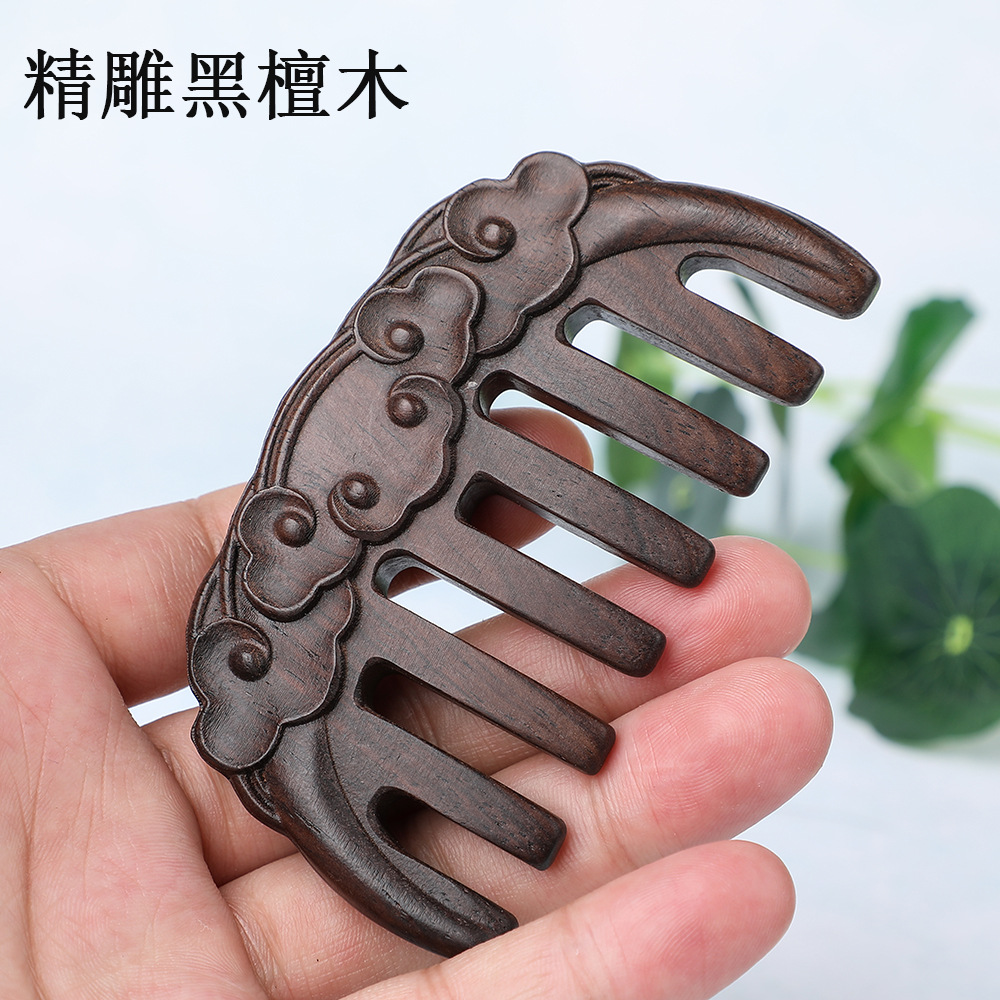Ebony Wooden Comb Sub Golden Sandalwood Extended Handle Handmade Creative Color Painted Wood crafts Ebony Wooden Comb Sub Golden Sandalwood Extended Handle Handmade Creative Color Painted Wood crafts