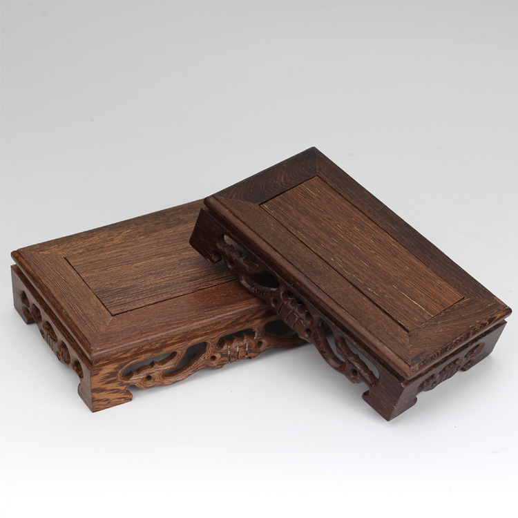 Door Frame Rosewood Base Long Square Crafts Decoration Purple Clay Pot Wood Carving Wooden Pallet Factory Direct Sales