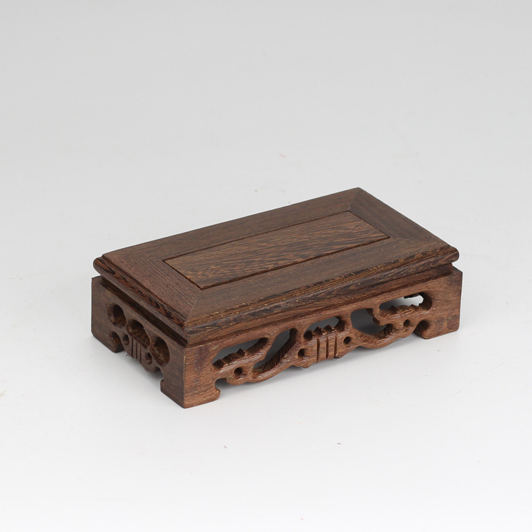 Door Frame Rosewood Base Long Square Crafts Decoration Purple Clay Pot Wood Carving Wooden Pallet Factory Direct Sales