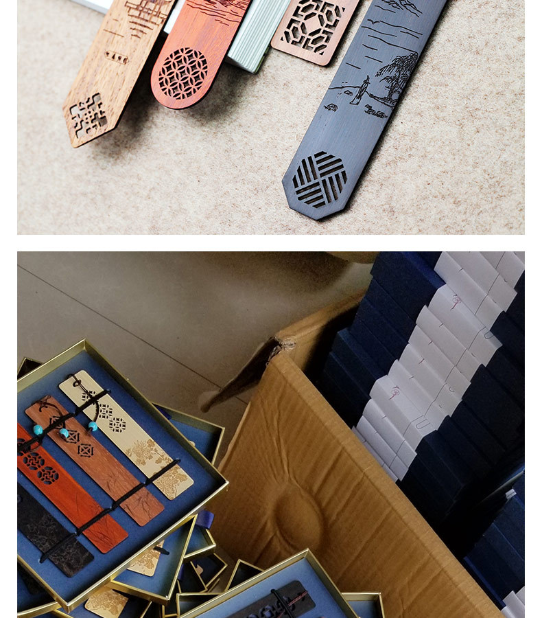 Factory Wholesale Rosewood Bookmark Chinese Style Cultural and Creative Gifts College School Enterprise Wood crafts