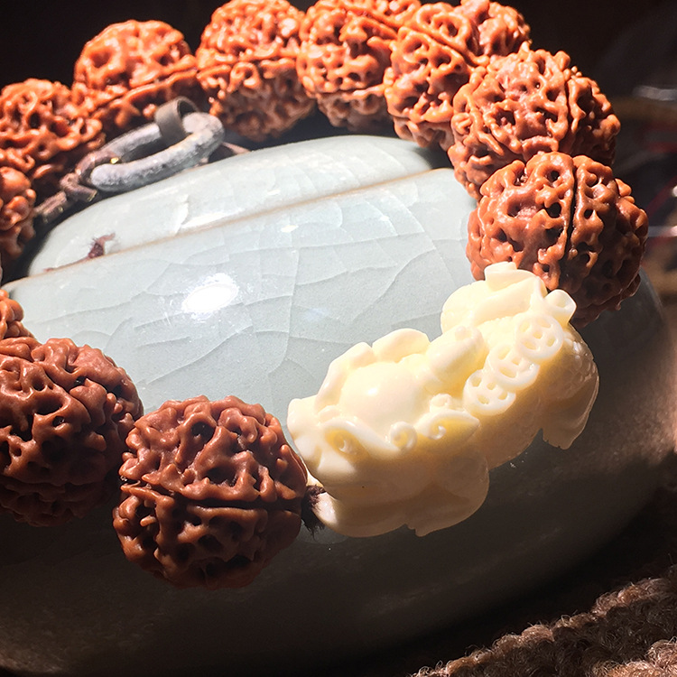 Yimusiyu Nepal Big Rudraksha Beads Stump Five Or Six Petals Red Skin Yellow Skin Buddha Beads Crafts Bodhi Bracelet