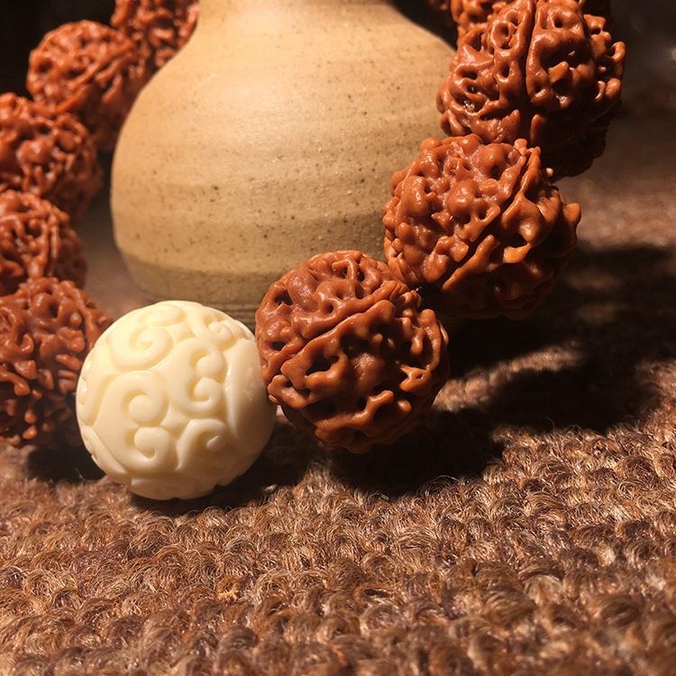 Yimusiyu Nepal Big Rudraksha Beads Stump Five Or Six Petals Red Skin Yellow Skin Buddha Beads Crafts Bodhi Bracelet