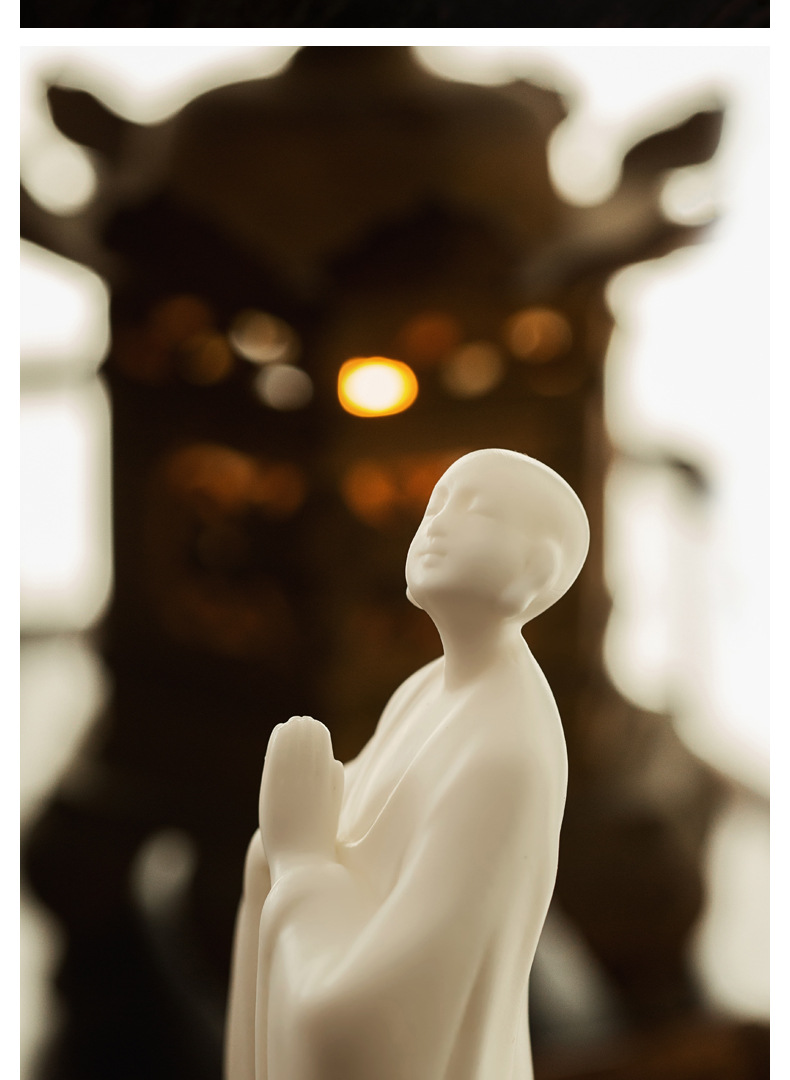 Factory Blanc De Chine Chinese Zen Buddha Little Monk Tea Pet Decoration Ceramic Antique Shelf Study Room Decoration Factory Blanc De Chine Chinese Zen Buddha Little Monk Tea Pet Decoration Ceramic Antique Shelf Study Room Decoration