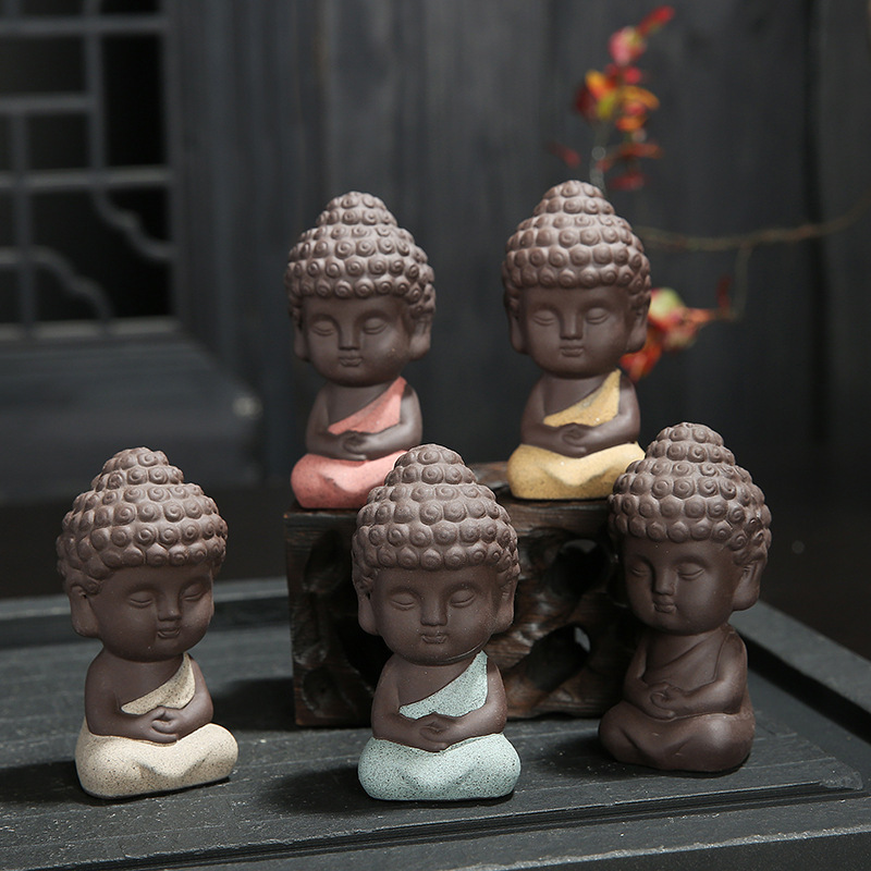 Boutique Ceramic Handmade Tea Ornaments Buddha Statue Small Buddha Yixing Clay Colored Clay Little Monk Car Decoration Boutique Ceramic Handmade Tea Ornaments Buddha Statue Small Buddha Yixing Clay Colored Clay Little Monk Car Decoration