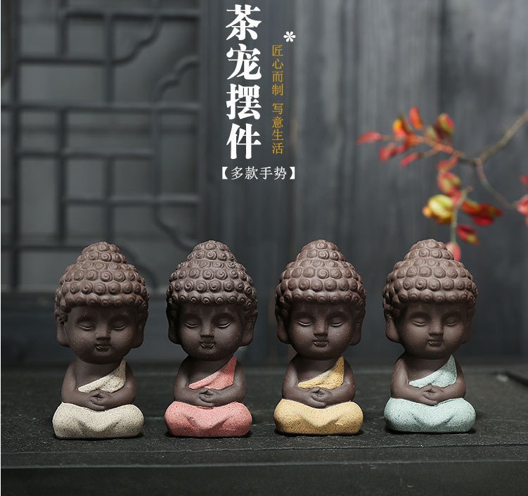 Boutique Ceramic Handmade Tea Ornaments Buddha Statue Small Buddha Yixing Clay Colored Clay Little Monk Car Decoration Boutique Ceramic Handmade Tea Ornaments Buddha Statue Small Buddha Yixing Clay Colored Clay Little Monk Car Decoration