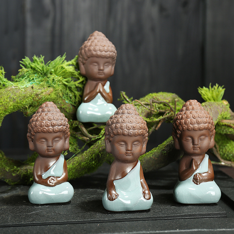 Boutique Ceramic Handmade Tea Ornaments Buddha Statue Small Buddha Yixing Clay Colored Clay Little Monk Car Decoration Boutique Ceramic Handmade Tea Ornaments Buddha Statue Small Buddha Yixing Clay Colored Clay Little Monk Car Decoration