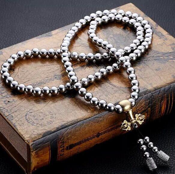 Buddha Beaded Necklace Titanium Steel Car Decorations Car Pendant Steam Car Decorations SelfDefense Bracelet Weapon Whip