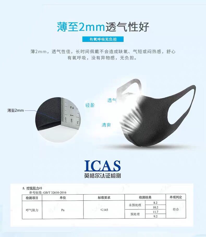Japan PITTA black respirator dust and pollen respirator dark gray 3 respirators