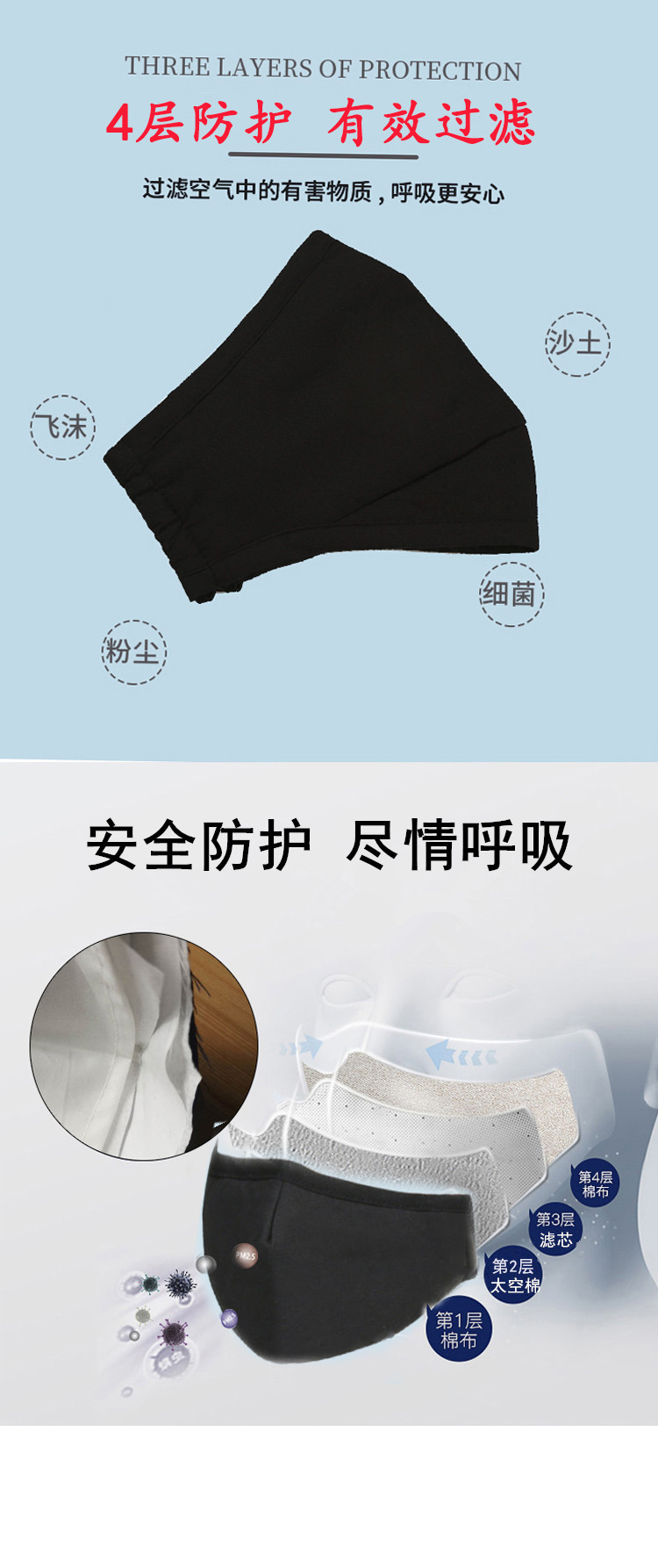 Washable cotton cloth adult respirator PM2.5 dust and fog respirator customized logo across indicates the border Washable cotton cloth adult respirator PM2.5 dust and fog respirator customized logo across indicates the border