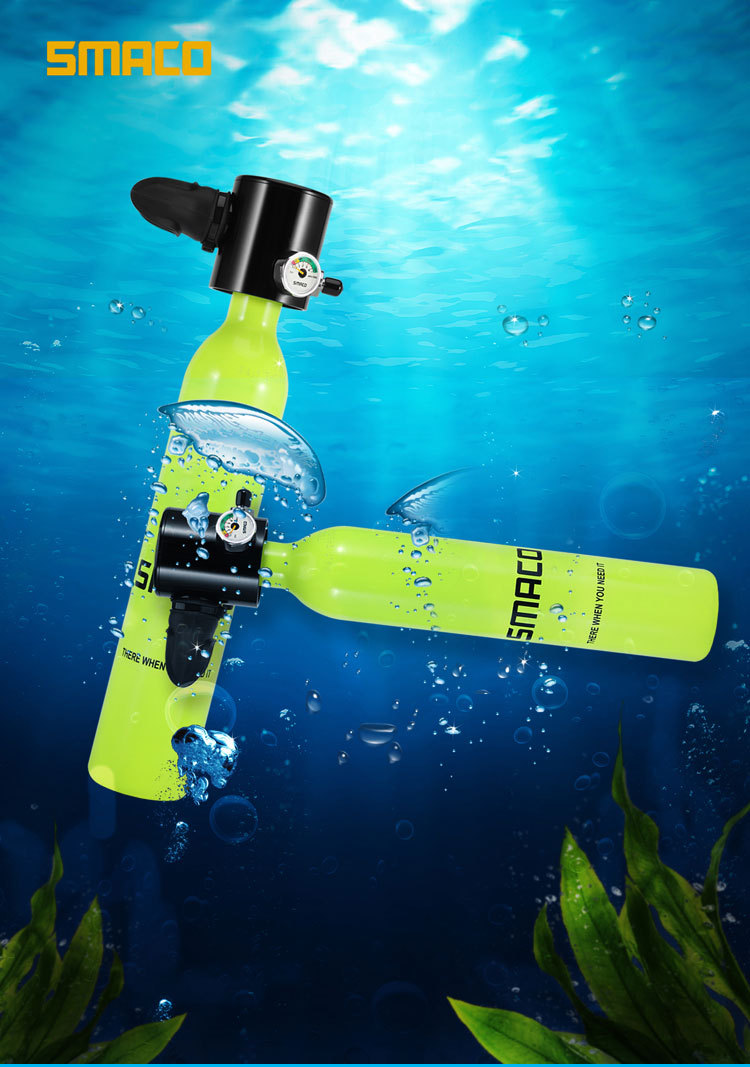 Smaco Respirator Diving Oxygen Cylinder Mini-Portable Deep Diving Lung Respirator Swimming Product Snorkel Smaco Respirator Diving Oxygen Cylinder Mini-Portable Deep Diving Lung Respirator Swimming Product Snorkel