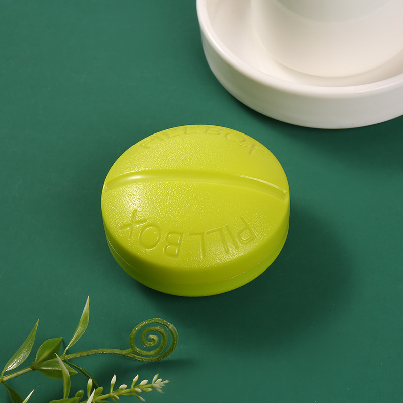 New Portable First-Aid Kit Multi-Functional round Grid Storage Box Portable Lid Sealed Pill Box Mini Pillbox