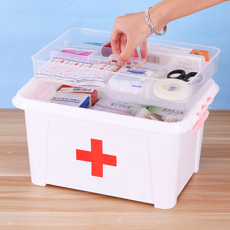 Family medicine box medicine box large layered transparent portable family medicine box medicine small first aid box Family medicine box medicine box large layered transparent portable family medicine box medicine small first aid box