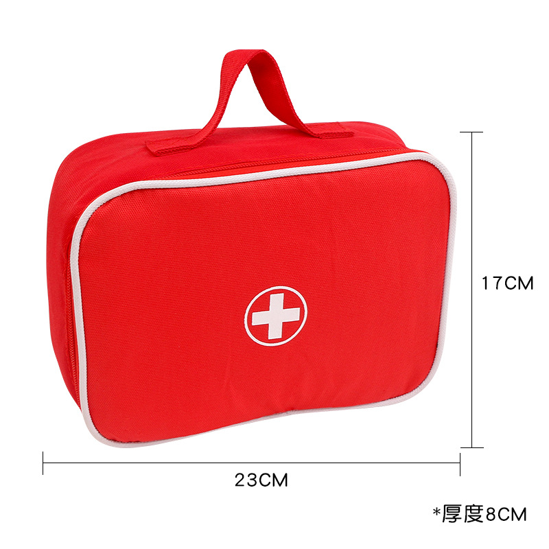 Wooden Children Play House Red Cloth Bag First-Aid Kit Medicine Box Toy Simulation Injection Dental Role Play