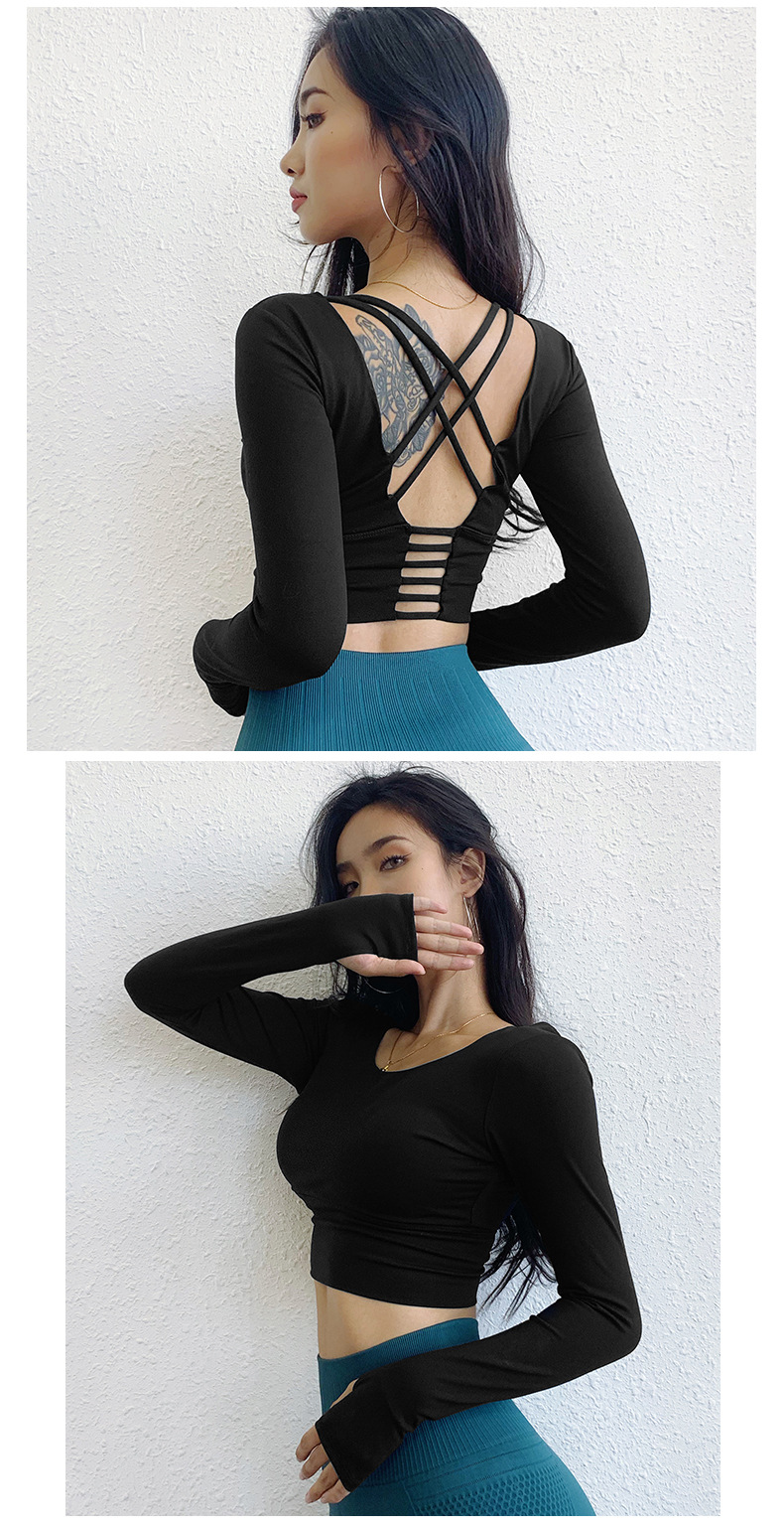 Fall Slim Fit Beauty Back Yoga Workout Clothes with Chest Pad Sports T-shirt Running Sexy Tight Long Sleeve Yoga Jacket Fall Slim Fit Beauty Back Yoga Workout Clothes with Chest Pad Sports T-shirt Running Sexy Tight Long Sleeve Yoga Jacket
