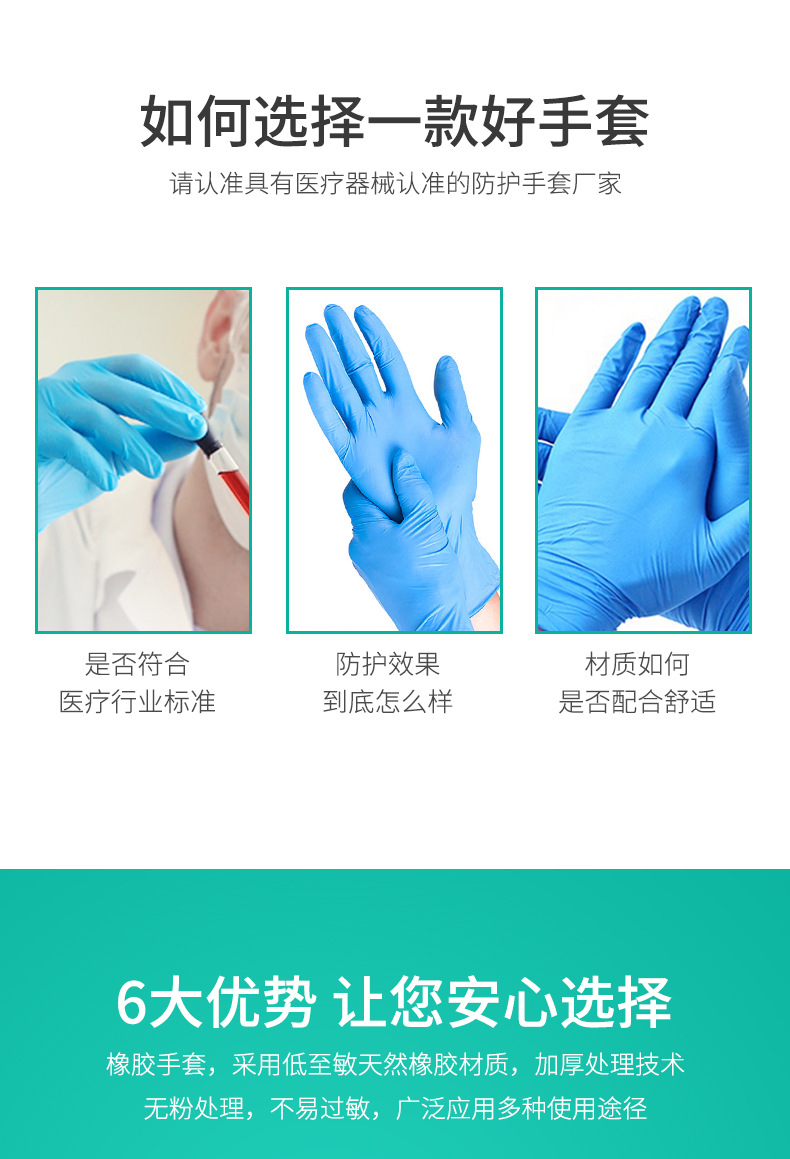 Meizhuang Chen Disposable Nitrile Gloves Thickened Nitrile Food Grade Medical Gloves 100 Pcs/Box Meizhuang Chen Disposable Nitrile Gloves Thickened Nitrile Food Grade Medical Gloves 100 Pcs/Box