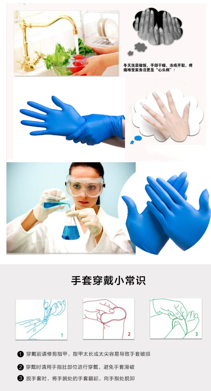 Disposable latex gloves nitrile rubber oil resistant thickening labor medical surgical gloves catering Disposable latex gloves nitrile rubber oil resistant thickening labor medical surgical gloves catering