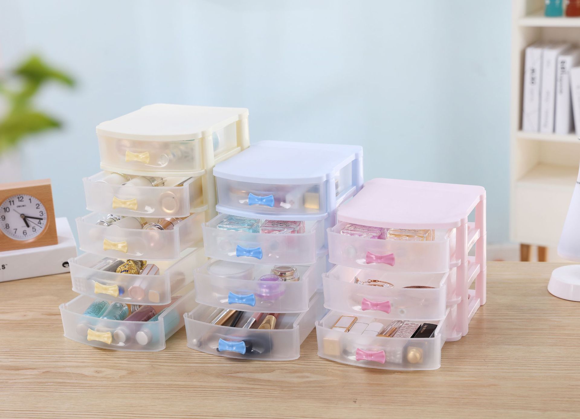 Factory Direct Sales Multifunctional Ornament Storage Box Drug Class Storage Box Transparent Cosmetics Storage Cabinet