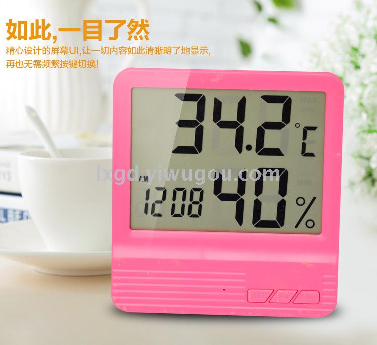 CX-301 Large Screen Household Hygrometer High Precision Indoor Electronic Thermometer with Alarm Clock Hourly Chiming
