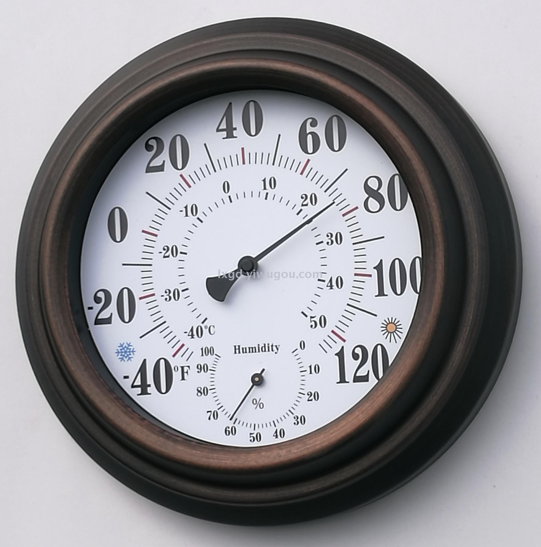 Th9200br 20cm-Antique Paint Iron Shell Hygrometer (American Dial) Hanging Pointer Type