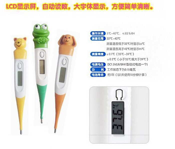 Cartoon thermometer digital display. Cartoon thermometer digital display.