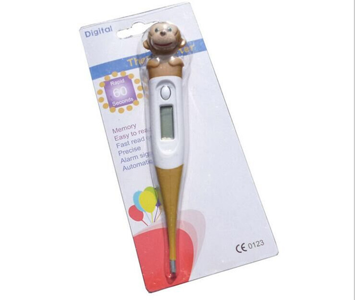 Cartoon thermometer digital display.