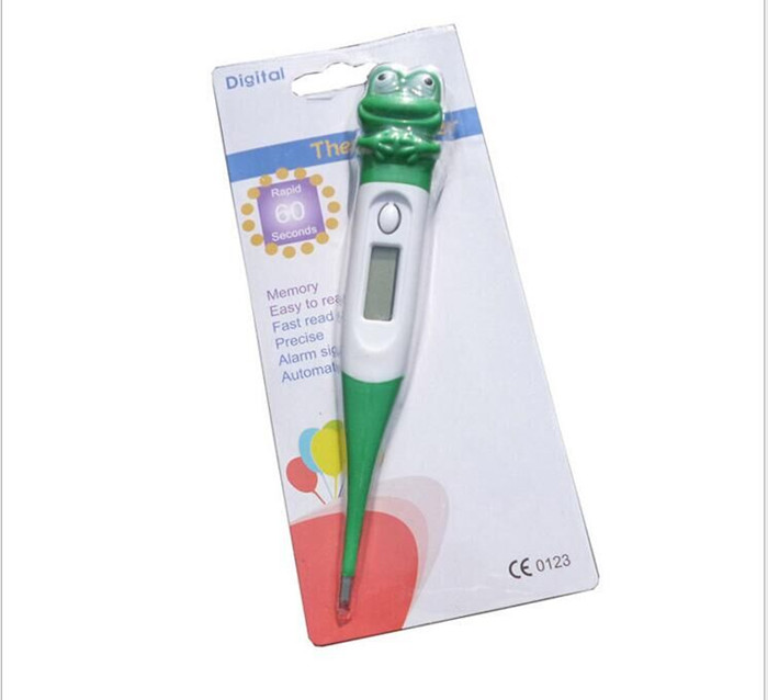 Cartoon thermometer digital display.
